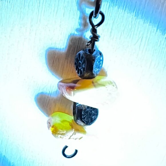 OOAK Silver 925 Earrings Artisan Made Cognac Amber Dangle Earrings Wire Hooks - Picture 5 of 6